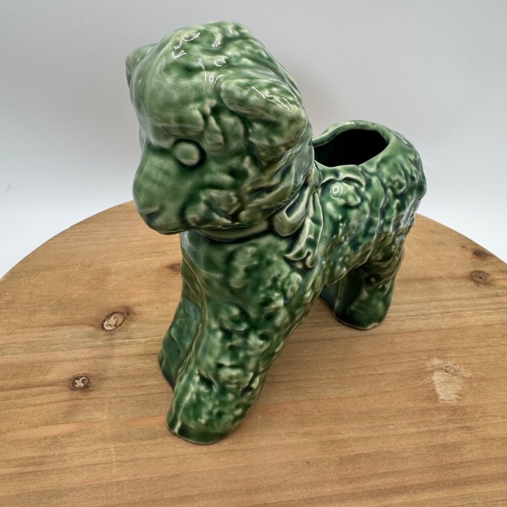 Vintage Green Cameron Clay Ceramic Lamb Planter, 1950’s